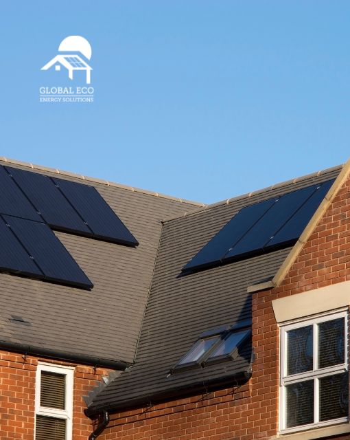 Roof with solar panels